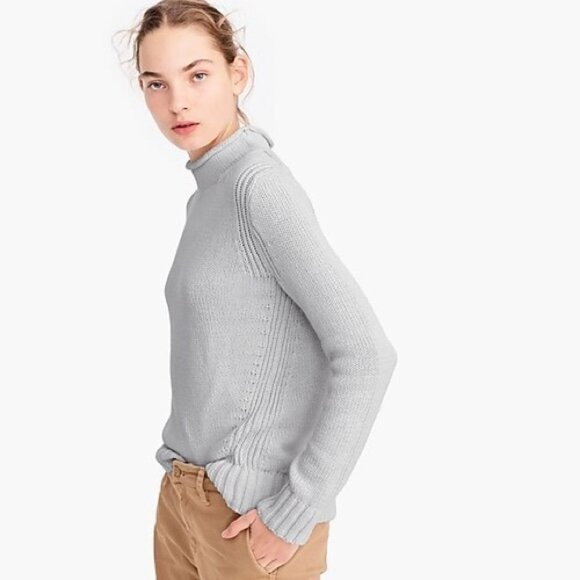 J Crew Women's 1988 Rollneck Sweater Grey J0437 - Picture 1 of 8